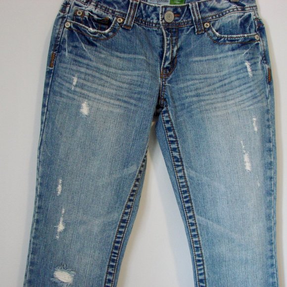 Aeropostale Jeans Bayla Skinny Straight Distressed Size 3 / 4 Tall 30" Inseam - Picture 8 of 15